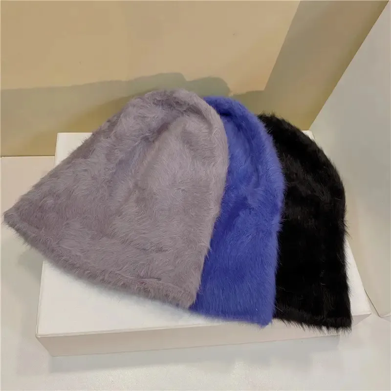 Nuova vendita calda inverno caldo berretto per capelli di coniglio berretti lavorati a maglia cappelli morbido cappello traspirante per le donne