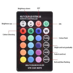 車用LED T10 5050 6SMD RGB LED LEDインテリアムード照明ストロボ16色コントローラーフラッシュ車用 - Product Image 5