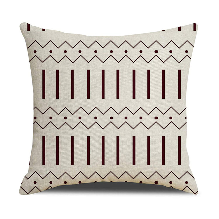 Nordic Home Decor Pillowcase Office Car Cushion Custom Digital Printing Linen Geometric Cushion Cover