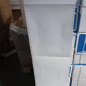 Papel de computadora NCR sin carbón blanco continuo de 1 capa de bajo precio con múltiples especificaciones de imagen azul para imprimir