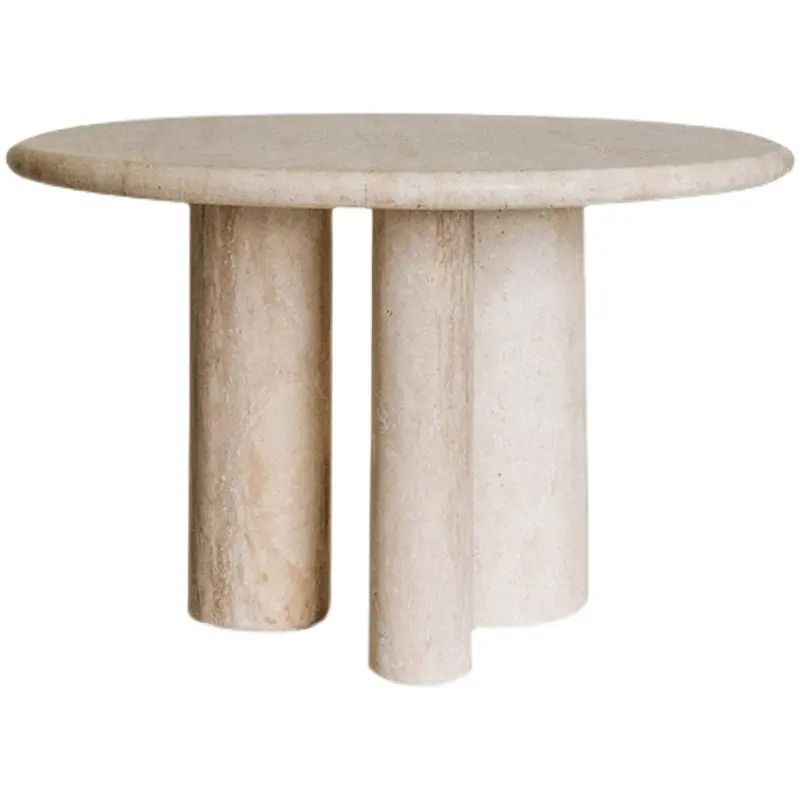 Modern yemek odası mermer kayrak üst sehpalar Set lüks beyaz taş yuvarlak yemek masası