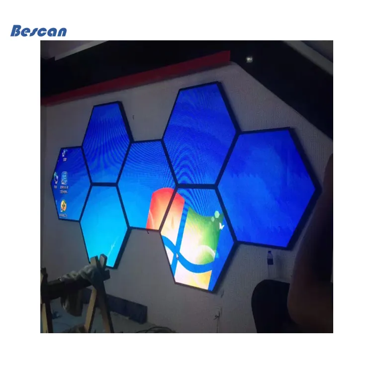 P2 P2.5 P3 P4 LED-Panel Sechseckige Videowand geometrie Spleißen Sechskant-Waben-Nachtlicht-LED-Anzeige Panta lla LED-Sechseck