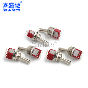 <strong>Toggle</strong> Switch 3 Pin <strong>Electronic</strong> Component 12mm Metal Handle 19mm <strong>Push</strong> <strong>Button</strong> Switches With on Off on 6 Pin <strong>Toggle</strong> Switch - Product Image 2