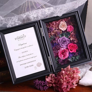 Bản lề khung gỗ bảo quản hoa bóng hộp <span class=keywords><strong>18x18</strong></span> cm/7x7 inch với ánh sáng LED Tùy chỉnh hình cho món quà trang trí nội thất - Product Image 1