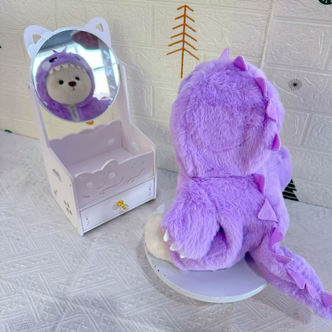 Fermeture à glissière dinosaure violet (sans ours) - 30cm pur fait main