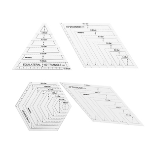 Thước Chần Bằng Nhựa Acrylic Bộ Dụng Cụ May Vá Thủ Công Thước Hình Thang Hình Kim Cương Hình Lục Giác Hình Tam Giác 45 Độ 60 Độ - Product Image 1