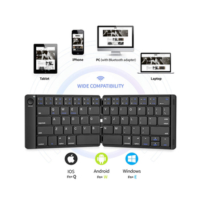 Foldable Wireless <strong>Keyboard</strong> Rechargeable Slim Folding <strong>Keyboard</strong> Compatible IOS <strong>Android</strong> Windows Smartphone Tablet and Laptop - Product Image 2