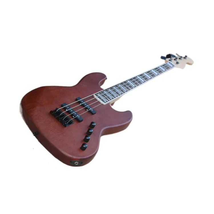 Factory Customs Wine Red Electric Bass Guitar 4 cuerdas con hardware negro