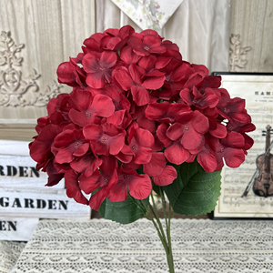 Cawell số lượng lớn thiết kế khác nhau lụa Rose Hydrangea màu hồng tường nền Bảng điều khiển Burgundy hoa nhân tạo lâu dài 3-5 năm - Product Image 1