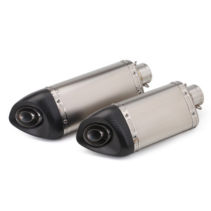 ท่อไอเสียทรงสามเหลี่ยมหางกลมดัดแปลงเหมาะสำหรับ ZX6R GSX250 Huanglong 600, Ninja 400, Z250R3, CBR - Product Image 1