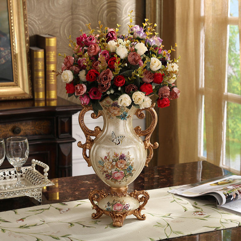 vase+ 6 pieces flowers