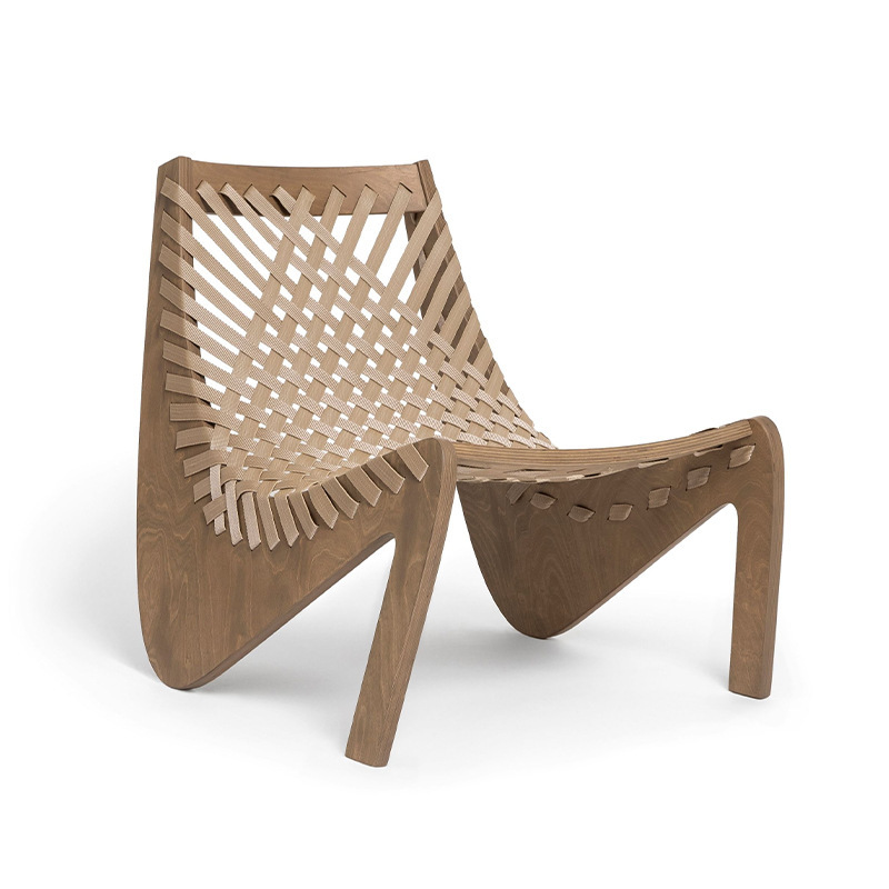 Natural wood frame-beige weaving