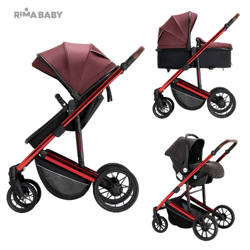 Super Suspension Rima Baby 3 IN 1 Travel System China Hersteller Baby Kinderwagen