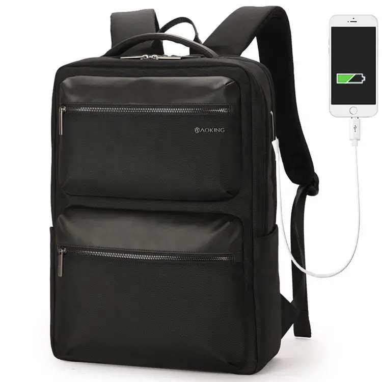 Aoking fashion – sac à dos pour ordinateur portable de voyage avec port usb, anti-vol, sac à dos d'affaires pour hommes