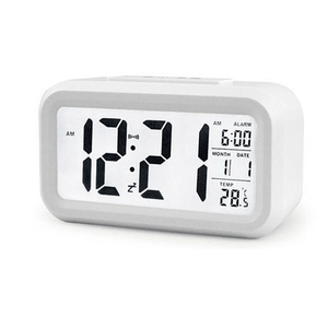 Digital Smart Alarm Clock Thermometer Calendar <strong>Display</strong> Snooze Table Desk Clock White Backlight Student Clock - Product Image 4