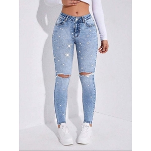 Jeans Skinny Woman Allseason Made in Cina Daily One Color OversizeSUP02-2180-1-10173_0_0 - Product Image 1