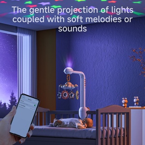 Tumama Kids 360 rotazione culla musicale per bambini in plastica Mobile con morbido granchio appeso giocattoli connessione Wireless culla giocattolo Mobile