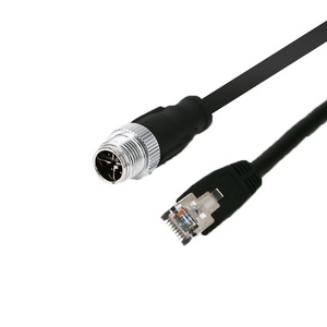 Cable de sensor flexible industrial de 8 núcleos M12 RJ45X, Cable disparador de red Gigabit de 8 pines, terminales de cobre de 4 pines para conexión