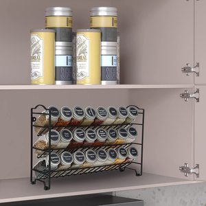 キッチン用の24個の空のスクエアスパイスジャーを備えたスパイスラックオーガナイザー - Product Image 2