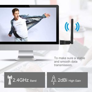 Ralink 5370迷你USB Wifi适配器2Dbi天线局域网适配器网卡802.11b/n/g笔记本电脑桌面电视盒天线 - Product Image 4