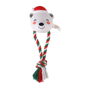 D kral noel Pet oyuncaklar peluş interaktif Squeaky noel tilki halat halka çiğnemek köpek oyuncak
