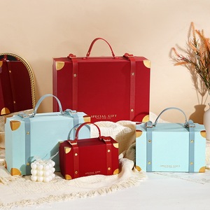 Handmade Decorative Paper Leather Gift Eyelash Cardboard Luxury Baby Cloth <strong>Toy</strong> Suitcase Gift Packaging <strong>Box</strong> With Handle - Product Image 1