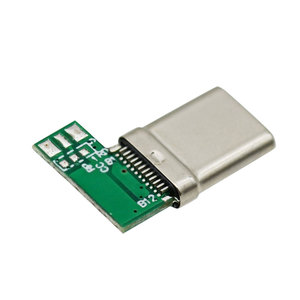 康登斯弯头24针USB C型2.0公插座5垫直角90度充电端口USB C侧焊线连接器 - Product Image 3
