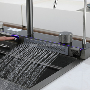 Çok fonksiyonlu LED mutfak lavabo musluğu paslanmaz çelik lavabo mutfak musluk lavabo musluğu fincan sebze yıkama ile - Product Image 4