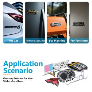 Emblema de coche personalizado exclusivo 3M Adhesivo fuerte Emblemas cromados de plástico Pegatina de coche de metal 3D - Product Image 3