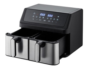 Freidora de aire electrónica de 9L, Cubo Doble, diseño cuadrado de plástico, energía eléctrica, protección contra sobrecalentamiento Digital, pantalla LCD, uso doméstico - Product Image 1