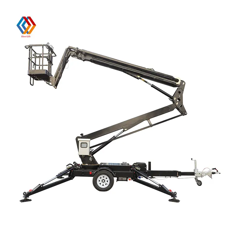 CE ISO 12m 14m Remolque con orugas Diesel Telescópico Cherry Picker Elevador aéreo articulado eléctrico para la construcción de granjas