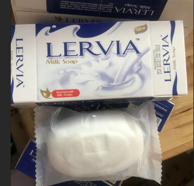 Private label olio di cocco sbiancamento della pelle glicerina di bellezza sbiancante latte Lervia sapone