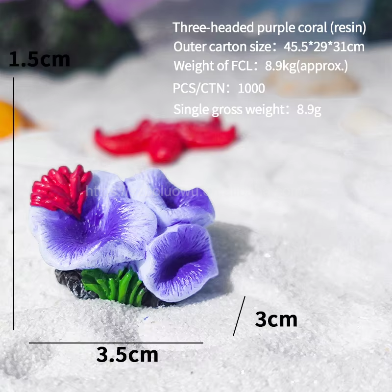 Three-headed purple coral