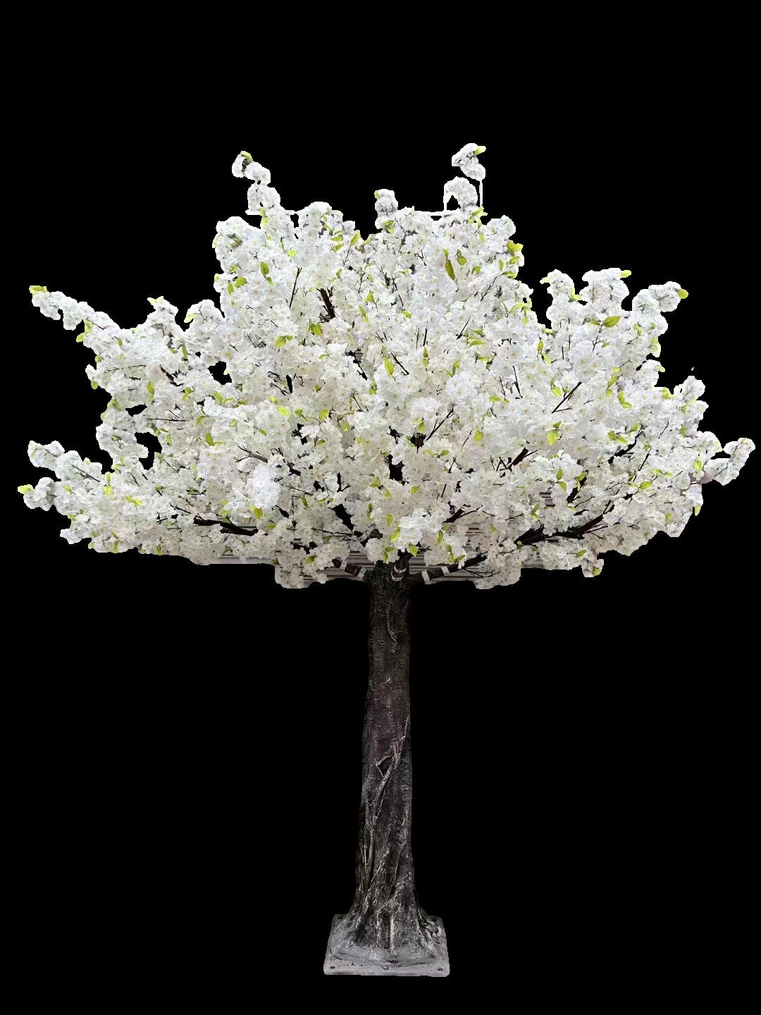 Arbre à fleurs de cerisier simulé blanc à tige fine