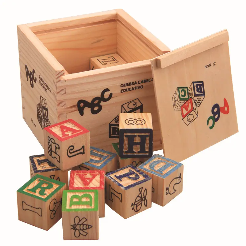 Saling a caldo alfabeto ABC blocco di costruzione di Stacking gioco Set di legno per feste artigianato Woodlastic giocattoli educativi per bambini