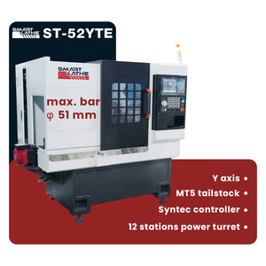 Torno CNC de 3 ejes, torneado y fresado, torno cnc, torneado de metal, máquina de torno cnc de cama inclinada con eje C - Product Image 1