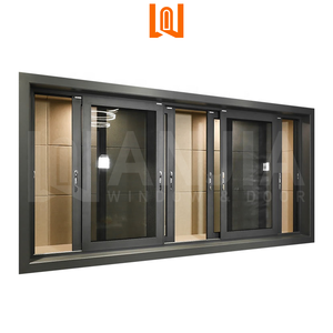 Yüksek kaliteli 3-Track alüminyum sürgülü pencereler yatay açılış desen manyetik ekran özelliği ile çift camlı güvenlik - Product Image 1