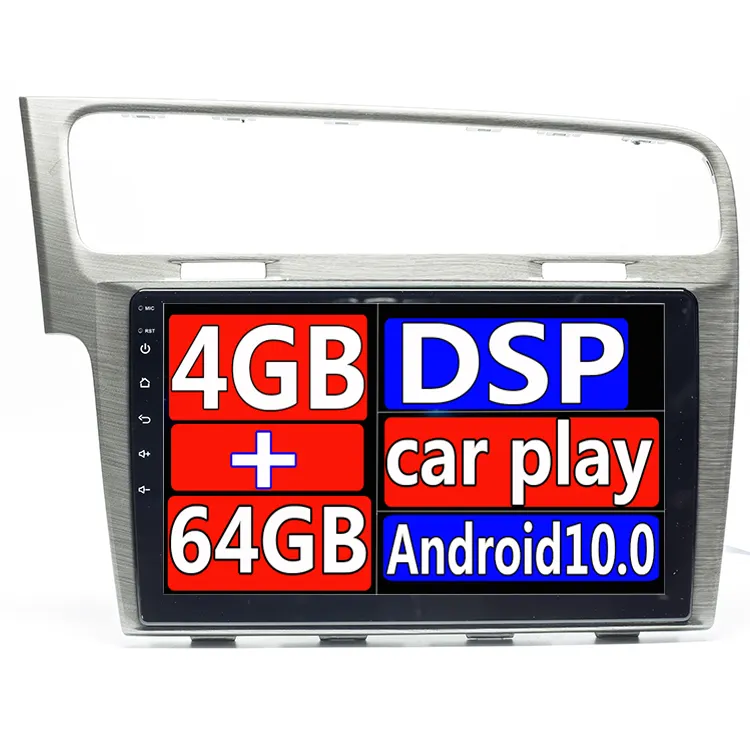 Ips dsp kit multimídia automotivo, 4gb, 64gb, android 9, player multimídia, para volkswagen vw golf 7, estéreo, unidade de navegação gps, 8 core