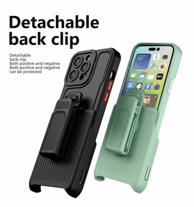 混合装甲组合皮套手机外壳，带360可拆卸后夹，适用于iPhone 14 pro max 15 pro max - Product Image 5