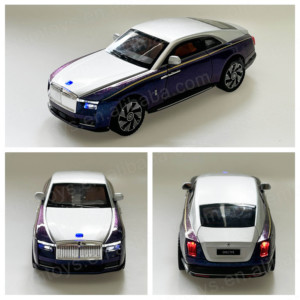 Sıcak satış Metal araba 1:24 hayalet döküm alaşım geri çekin alaşım oyuncak tahsil araba modeli ışık ve ses ile 3 renk Assorts - Product Image 6