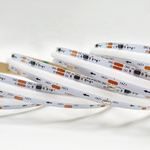 แอดเดรสโปรแกรมได้ 12 24 โวลต์ดิจิตอล RGB IC ไฟ LED Strip สําหรับเพดานผนัง RGBIC สีฝัน Flex COB Strip