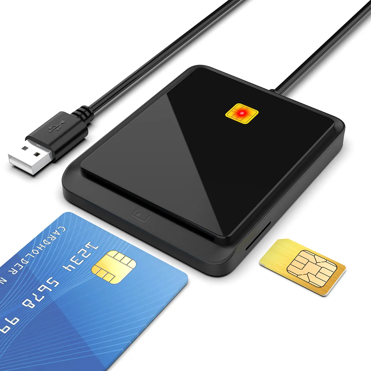 Rocketek USB 2.0 Smart Card Reader Cac Id Bank Sim-Karte Cloner-Anschluss Common Access und Sim-Karte