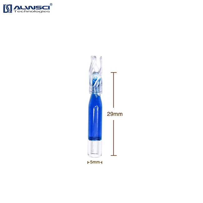 ALWSCI 0.3ml micro insert 5x29mm conical base mini glass vial bottle 2ml 8-425 hplc sample vial w polyspring 2ML-N1002