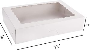 12&quot; X 8&quot; X 2.5&quot; Auto -PoPup Bakery Boxes with Window Cookie Treat Pastries Box for Valentine's Day <strong>Gift</strong> Cake Packing - Product Image 3