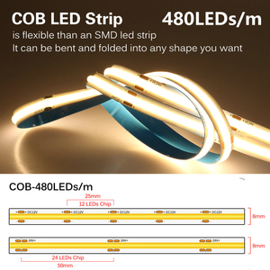 FOB COB LED şerit 12V 24V esnek 5mm 8mm 10mm genişlik <span class=keywords><strong>RA</strong></span> 90 yüksek parlak Led bant ışık Bar buz mavi beyaz kırmızı yeşil pembe sarı