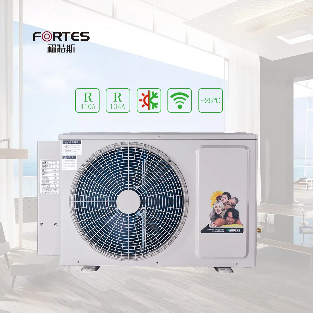 OEM fonte d'aria ad alta temperatura aria-acqua inverter pompa di calore scaldabagno per piscina riscaldamento domestico acqua calda 12KW 24KW