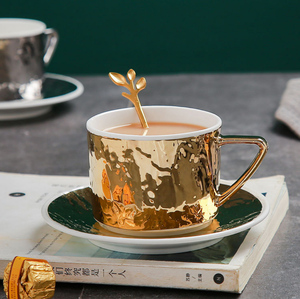 批发2025新款豪华陶瓷咖啡杯和茶碟套装带勺子 - Product Image 6
