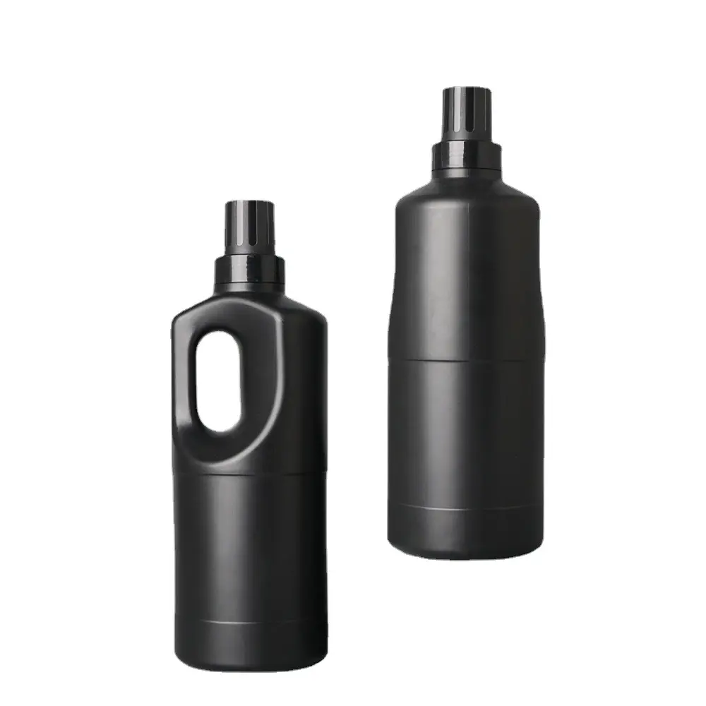Werksverkauf 1,2 l schwarz Runde HDPE Waschmittel Kunststoff Kosmetik Haar Shampoo Flasche