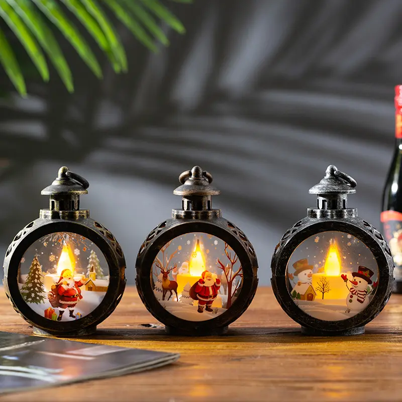 Atmosfera Pingentes Decoração de mesa de Natal LED Aldeia de Natal com árvore de Natal