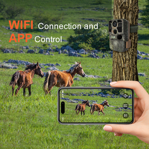 กล้องจับความร้อน Wi-Fi ใช้กลางแจ้งกล้องวิดีโอ4K IP66แบตเตอรี่8AA 48MP มองเห็นกลางคืนกล้องล่าสัตว์เพื่อความปลอดภัย - Product Image 2